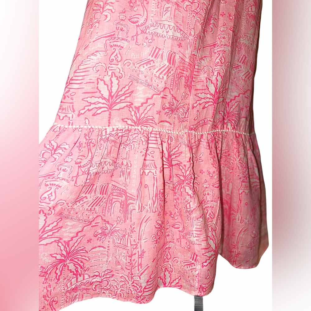 Like New Lilly Pulitzer Rozalie Linen Pink and white maxi dress- size 16 🩷 - Picture 15 of 16